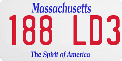 MA license plate 188LD3