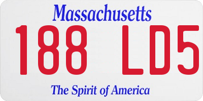 MA license plate 188LD5