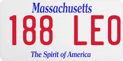 MA license plate 188LE0