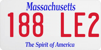 MA license plate 188LE2