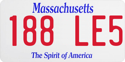 MA license plate 188LE5