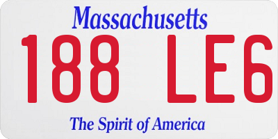 MA license plate 188LE6