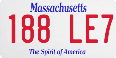 MA license plate 188LE7
