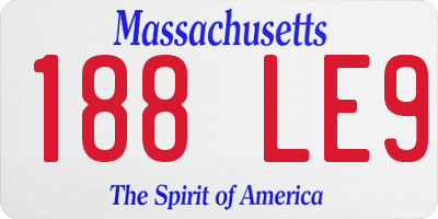 MA license plate 188LE9