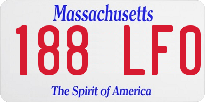 MA license plate 188LF0