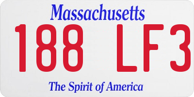 MA license plate 188LF3