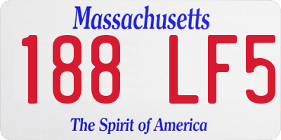 MA license plate 188LF5