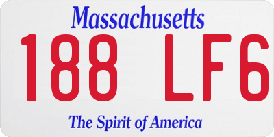 MA license plate 188LF6