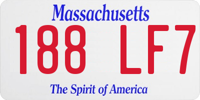MA license plate 188LF7