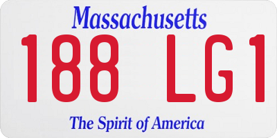 MA license plate 188LG1