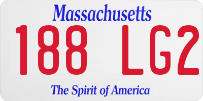 MA license plate 188LG2