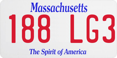 MA license plate 188LG3