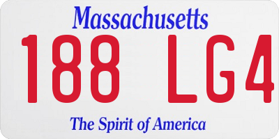 MA license plate 188LG4