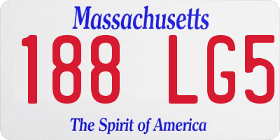 MA license plate 188LG5