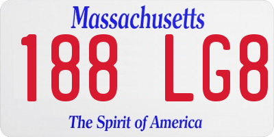 MA license plate 188LG8