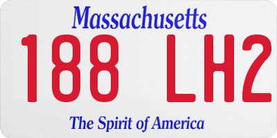 MA license plate 188LH2