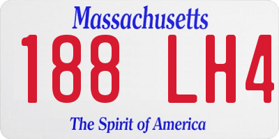 MA license plate 188LH4