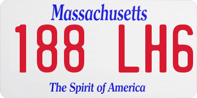 MA license plate 188LH6
