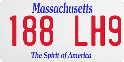 MA license plate 188LH9