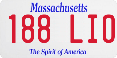 MA license plate 188LI0