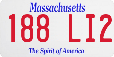 MA license plate 188LI2