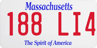 MA license plate 188LI4