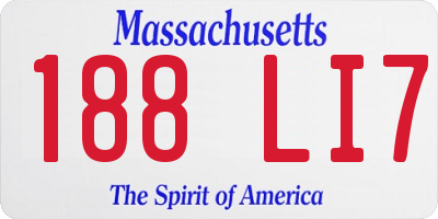 MA license plate 188LI7