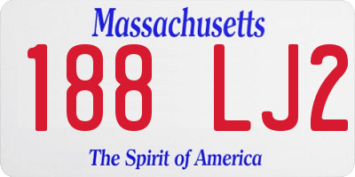 MA license plate 188LJ2