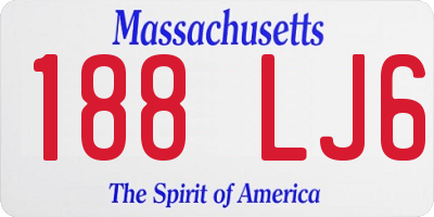 MA license plate 188LJ6