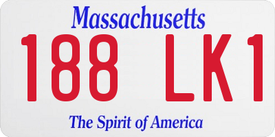 MA license plate 188LK1