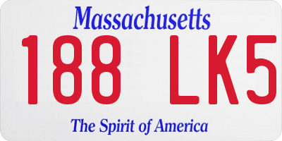 MA license plate 188LK5