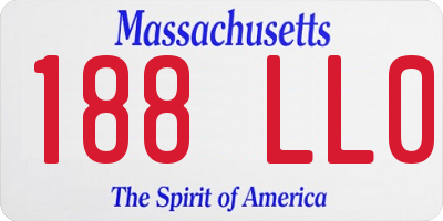 MA license plate 188LL0