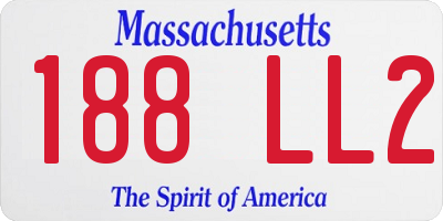 MA license plate 188LL2