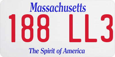 MA license plate 188LL3