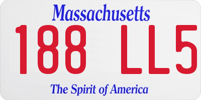 MA license plate 188LL5