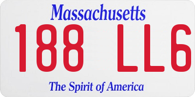 MA license plate 188LL6