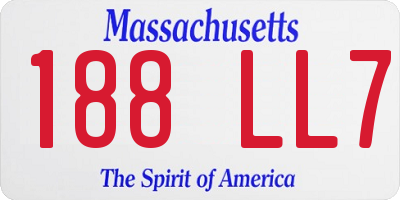 MA license plate 188LL7
