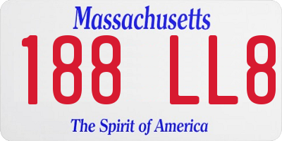 MA license plate 188LL8