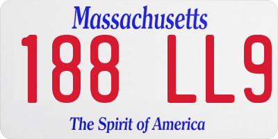 MA license plate 188LL9