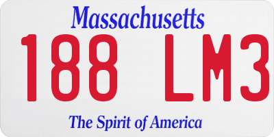 MA license plate 188LM3