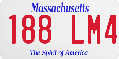 MA license plate 188LM4