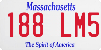 MA license plate 188LM5