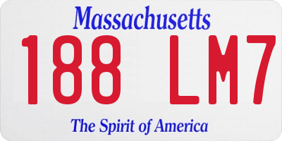 MA license plate 188LM7