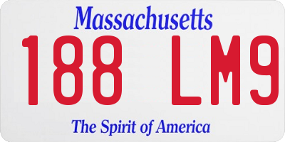 MA license plate 188LM9