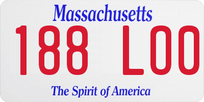 MA license plate 188LO0