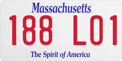 MA license plate 188LO1