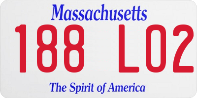 MA license plate 188LO2