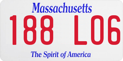 MA license plate 188LO6