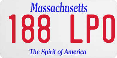 MA license plate 188LP0