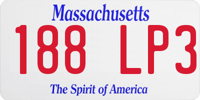 MA license plate 188LP3